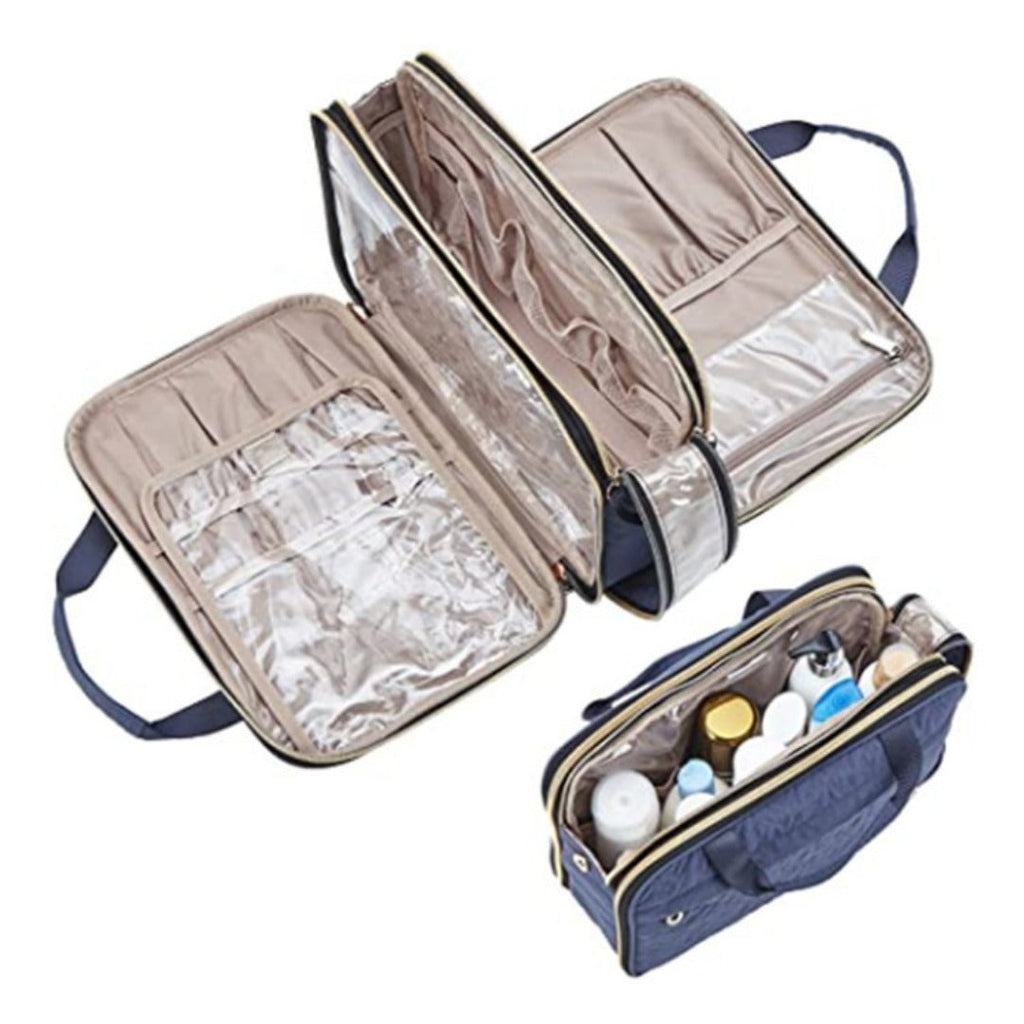 Large Travel Makeup Bag with Organizer Compartments