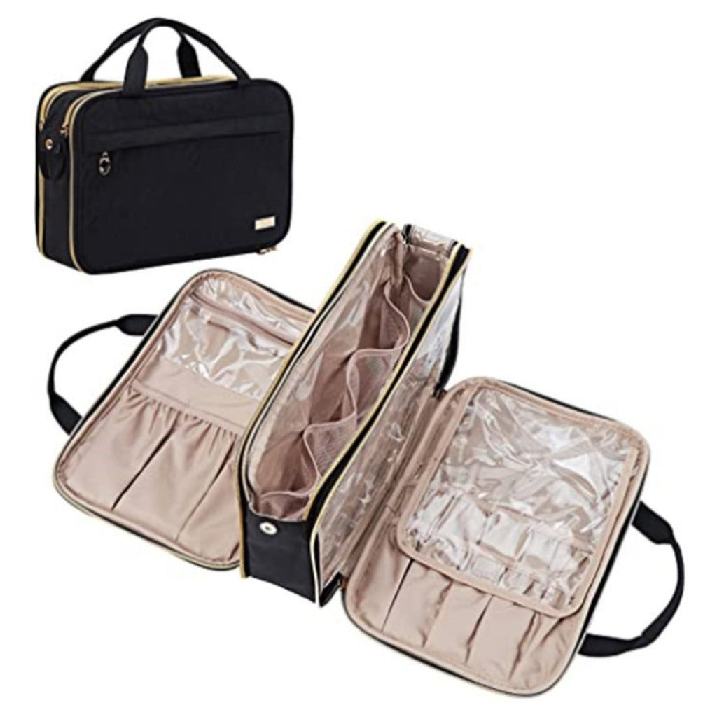 Large Travel Makeup Bag with Organizer Compartments