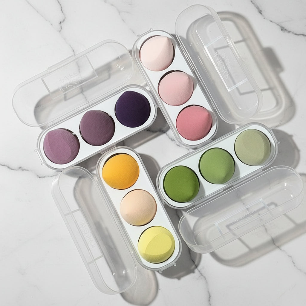 Colorful Makeup Sponge Set — Latex-Free Beauty Blenders (3 or 4 Piece)