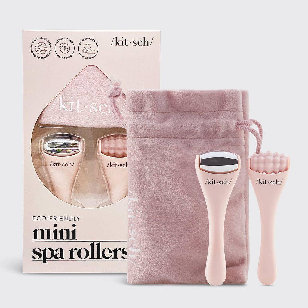Mini Spa Rollers 2pc Set | Silicone & Metal Face Roller Duo