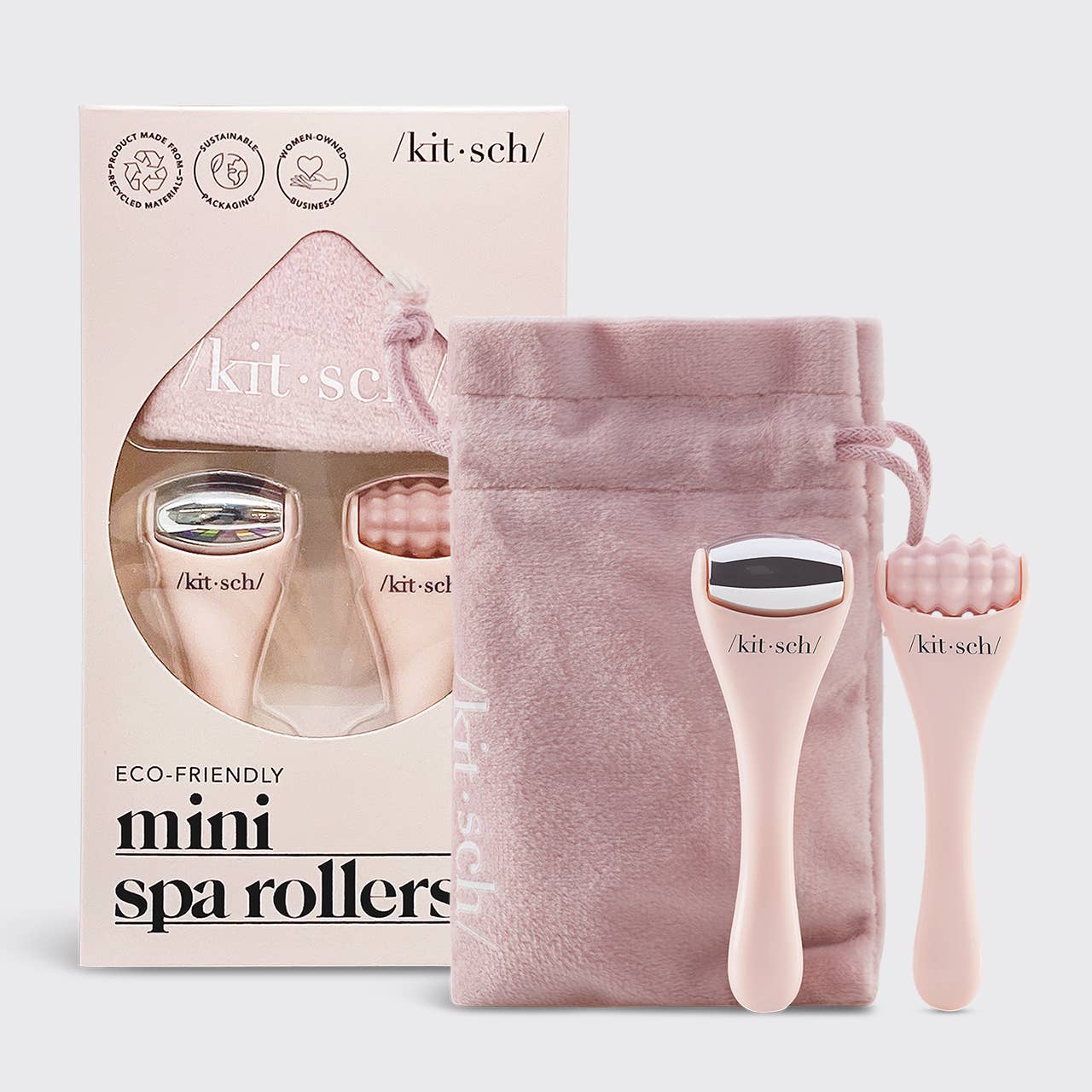 Mini Spa Rollers 2pc Set | Silicone & Metal Face Roller Duo