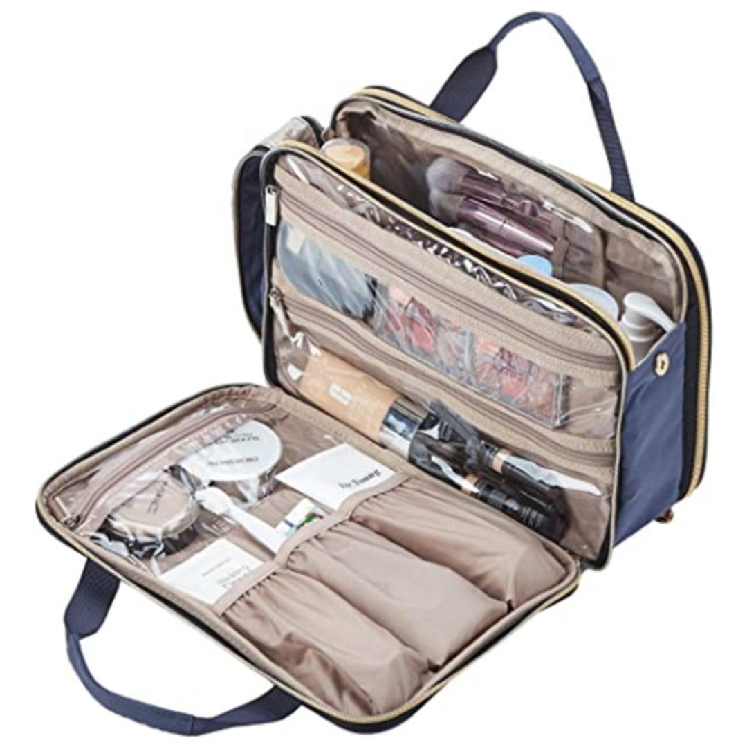 Large Travel Makeup Bag with Organizer Compartments