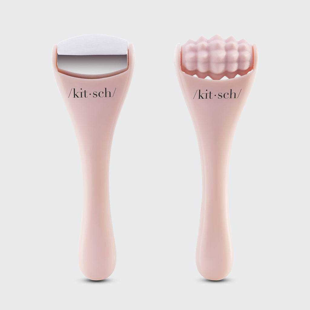 Mini Spa Rollers 2pc Set | Silicone & Metal Face Roller Duo