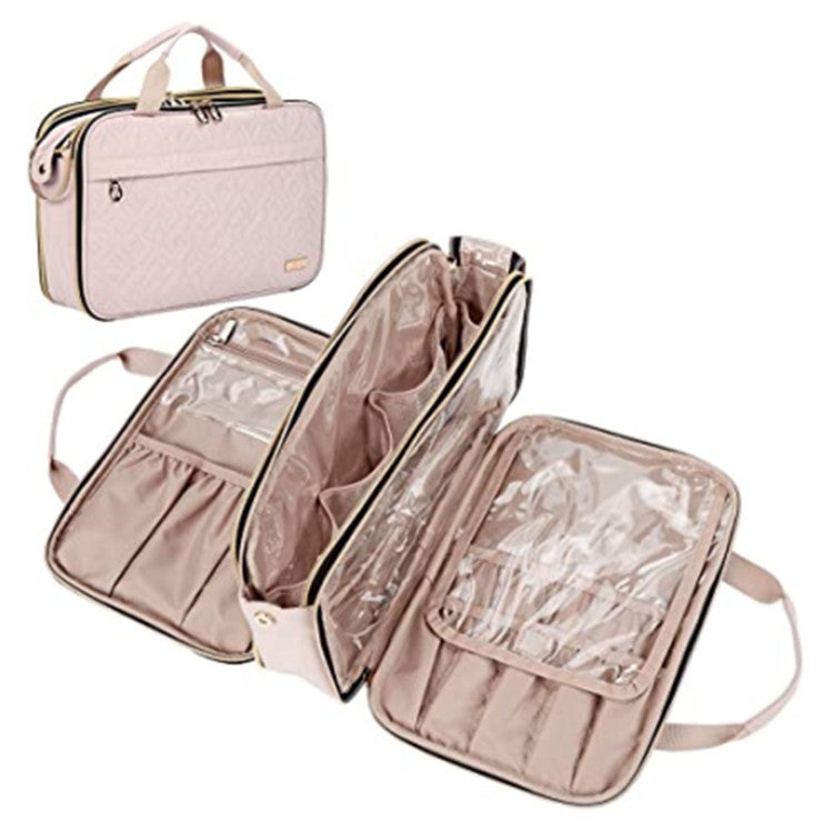 Large Travel Makeup Bag with Organizer Compartments