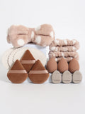 15-Piece Fluffy Headband & Makeup Sponge Set — Colorful Beauty Kit