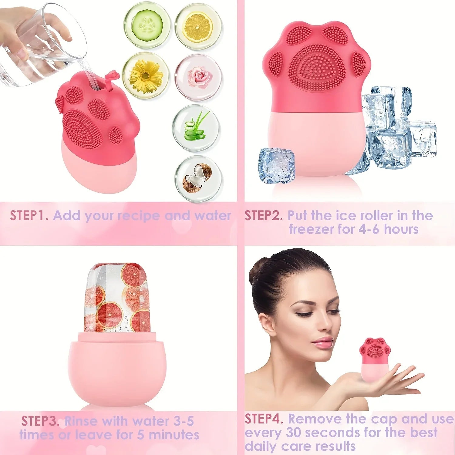 Ice Roller Skin Care Set – 4-Piece Cooling & Cleansing Kit