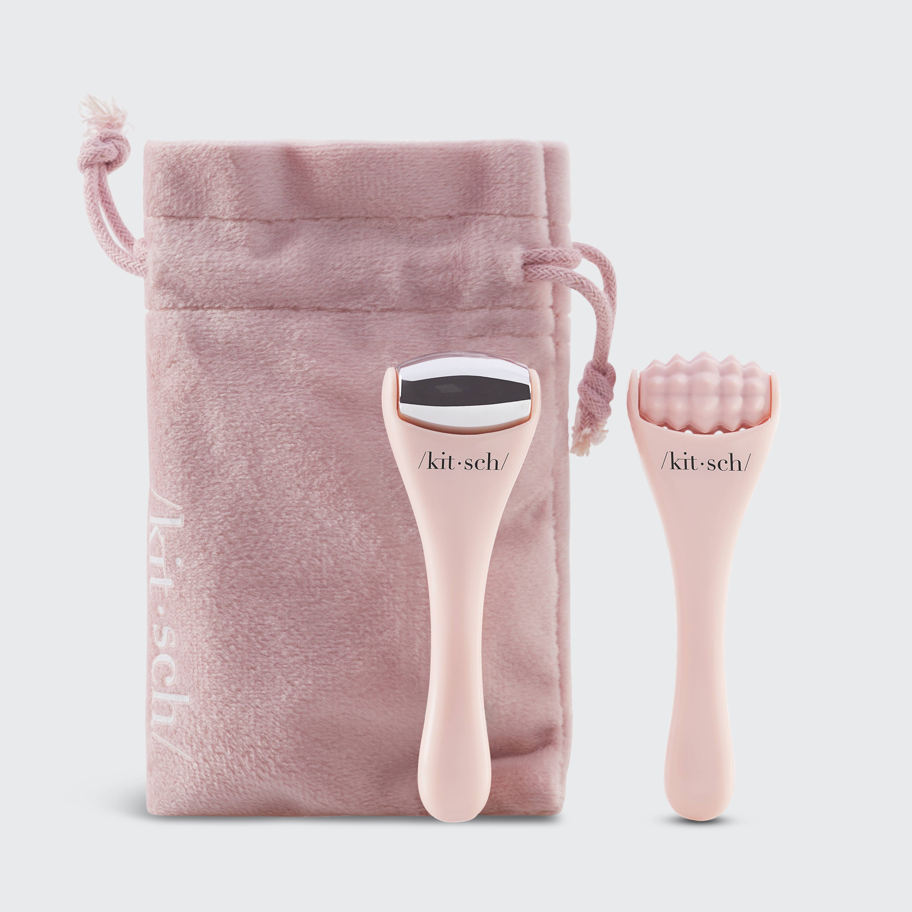 Mini Spa Rollers 2pc Set | Silicone & Metal Face Roller Duo