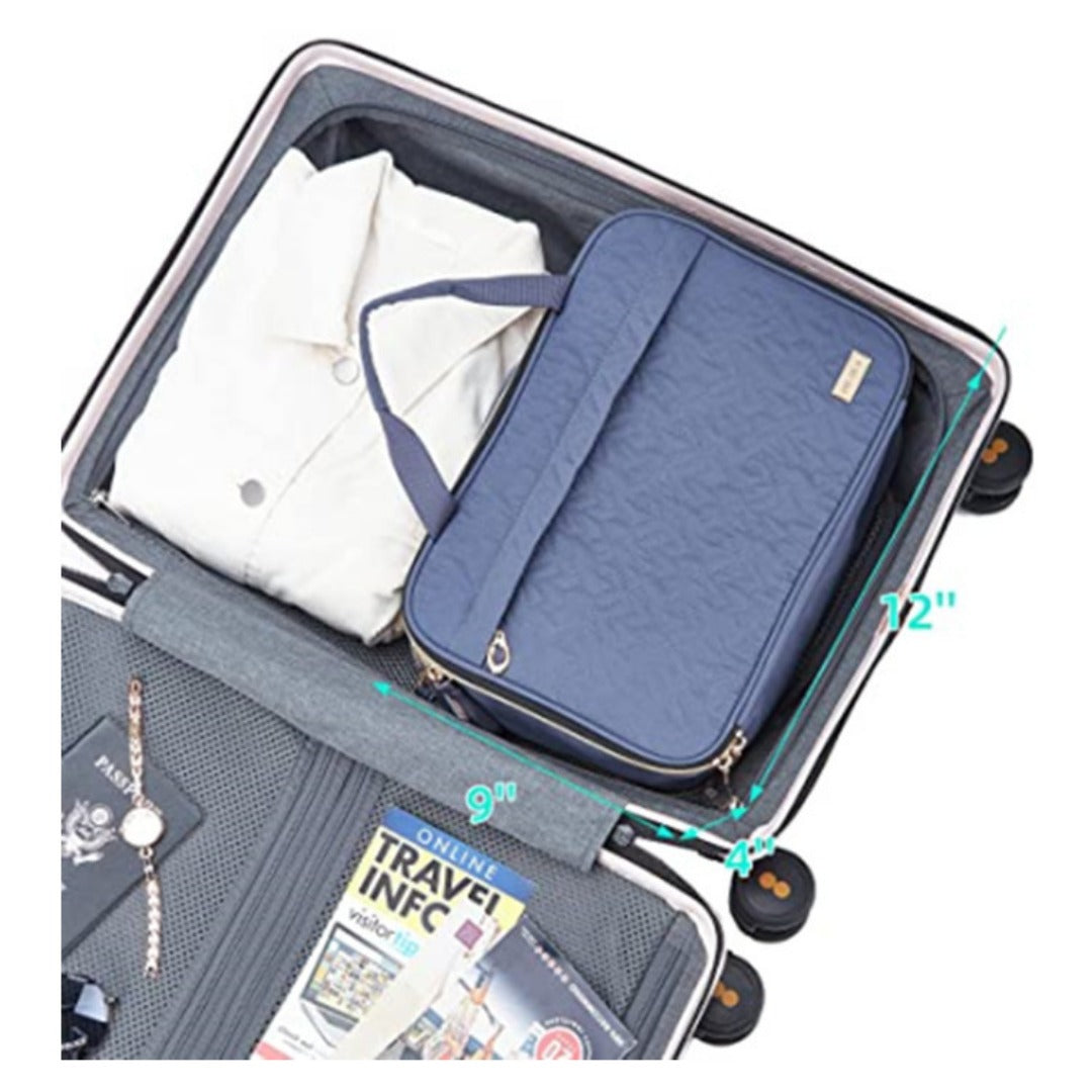Large Travel Makeup Bag with Organizer Compartments