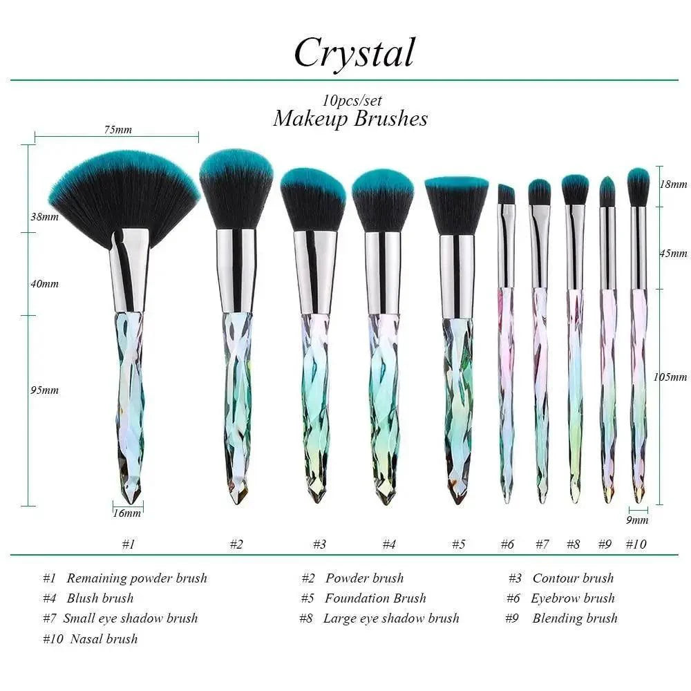 Crystal Glitter Makeup Brush Set