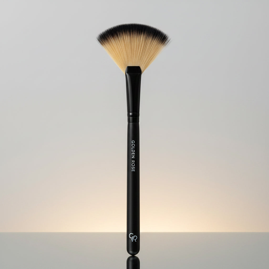 Golden Rose Makeup Fan Brush
